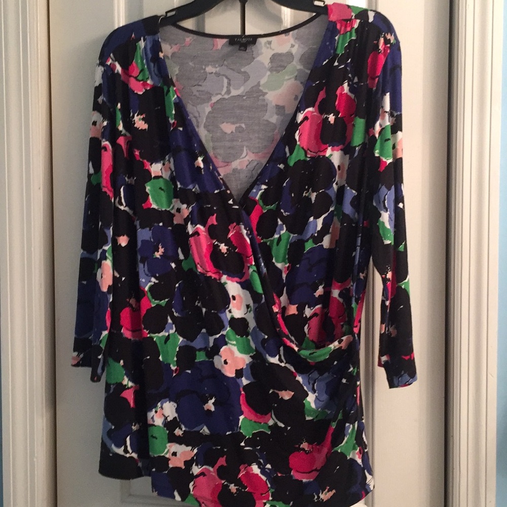 Faux wrap knit top